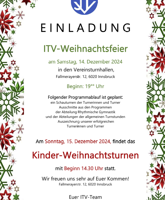 Weihnachtsturnen 14./15. Dez. 2024